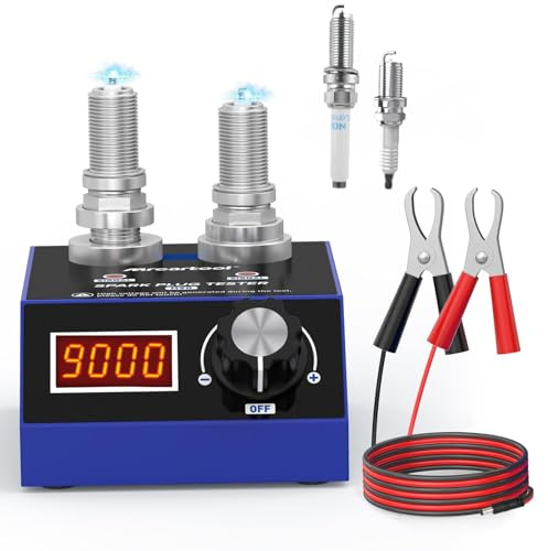Kfz Zündkerzen Tester 500-9000U/min Zündungstester Motorrad 12MM Zündkerzenloch Einstellbare Höhe (8 mm) Auto Zündkerze Gap Tool