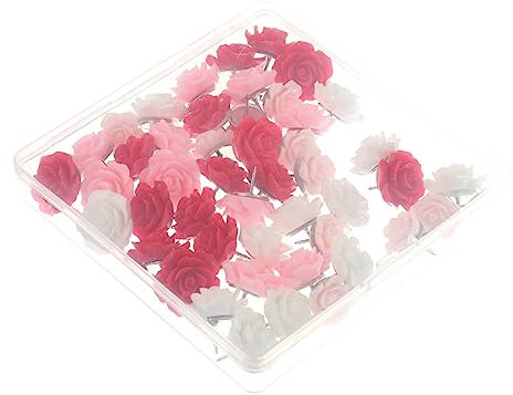 OFFSCH 40stücke Teiliges Bunte Blumennadeln Pushpins Mit Kreativen Farbverlauf-Designs Dekorative Reißnägel Für Pinnwand Korktafel Büro Schule Und Zuhause Praktische Markierung Und