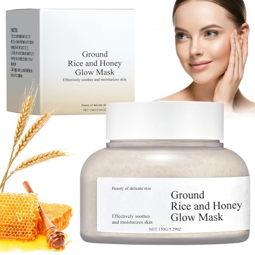 Rice Beauty Mask, maschera viso riso e miele, maschera viso riso e miele, fango viso copre la cura della pelle, maschera nutriente per la notte, per tutti i tipi di pelle, 150 g
