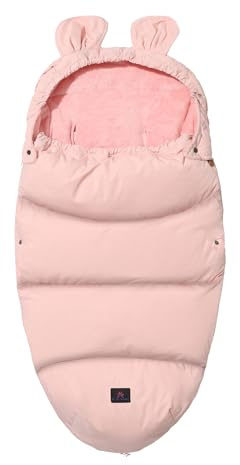 Saco de dormir para cochecito de bebé, saco de dormir grueso y cálido para invierno, resistente a la intemperie, con cremallera, para todos los cochecitos (rosa)