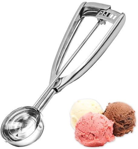 Ice Cream Scoops with Easy Trigger - Medium Sized (5cm) 304 Stainless Steel Cookie Scoop for Meatballs, Mellon Balls, Mashed Potatoes and Muffins