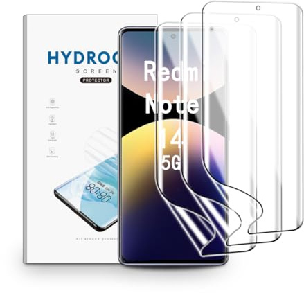nvskvd Film Hydrogel pour Redmi Note 14 5G, 3 Pièces TPU Film Protection Écran HD Clair Doux Transparent Film de Protection d'écran