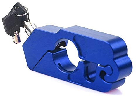 GBZIJIE Motorradschloss,Motorrad Schloss Universal Aluminium-Handgriff-Griff Sicherheits-Sicherheits-Schlösser Lenker Handset Bremshebel Schloss Fit Roller ATV Motorräder Fahrräder(Blue)