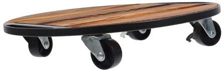 Milisten Support De Pot De Fleurs Rond en Bois Mobile À roulettes pour Intérieur/extérieur