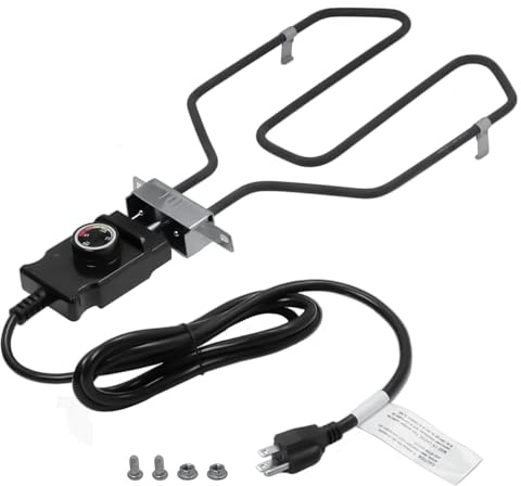 Upgrade 1650W Electric Smoker Heating Element with Adjustable Thermostat Controller, Universal Replacement Parts for Smoke Hollow, Charbroil, Dyna-Glo, Masterbuilt, Cuisinart etc Electric Smoker Grill