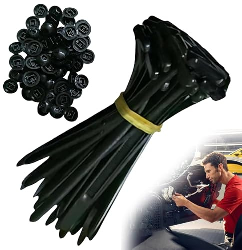 Nylon Universal Kabelbinder Schnall, 20/50/100 strapazierfähiger selbstsichernder Auto Mehrzweck Kunststoff Kabelbinder für Kotflügel, Motorschutz und Heimwerker-Befestigungen (50)