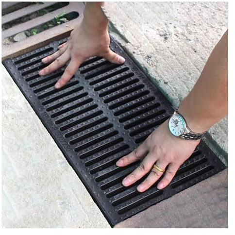 Grilles de drainage carrées de qualité supérieure pour cour et jardin, garage, sol et allée, puits d'eau de pluie, 50 x 30 x 4 cm
