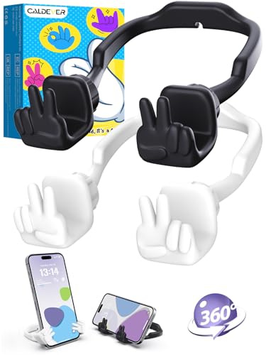 Teenager Mädchen Geschenke Jungs Weihnachten Yeah Handyhalterung Tisch | Schrottwichteln Geschenke für Frauen Männer Mama Papa Oma Opa Geburtstag Handyhalter Tisch Handy Ständer 2 Pack Schwarz Weiß