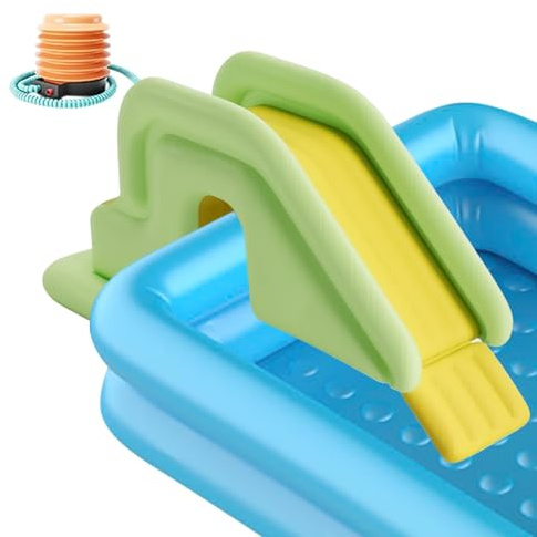 Toboggan Gonflable Piscine,Toboggan Aquatique pour Piscine Gonflable - Inflatable Pool Slide pour Aire De Jeux Aquatique,Toboggans Gonflables pour Sol Et Piscines Enterrées,200×80× 85cm