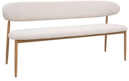 Giga Meubel Esszimmerbank Alexia | 180 cm | Beige/Natur | mit Rückenlehne
