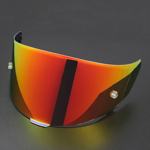 WLYGUO Visiere Casque Moto pour KYT TTC, Remplacement de Visière de Lentille de Casque de Bouclier de Vent de Moto Visière Teintée,Normal-E Gold Red