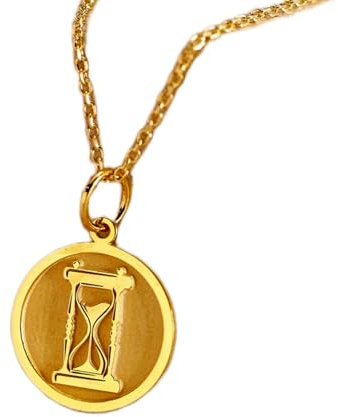 WORLD WIDE GEMS 24mm 925 Sterling Silber Halskette | 18 Zoll Kette | Sanduhr Anhänger Zarter Schmuck Timer Geburtstag | Handgemachte Vergoldung | WW_PNK_01006