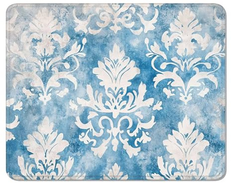 Alfombrilla Ratón con Bordes Cosidos, Mouse Pad con Motivos 15 x 20 cm, Base Antideslizante y Superficie Impermeable, Seguimiento Preciso para Ratón Óptico, Láser y Gaming - Azul & Mandala XS#122