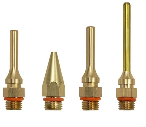 Set di 4 ugelli sottili per colla a caldo, punte di ricambio per tubi in rame, con sfera in acciaio antigoccia per colla per pistole, oro, riparazione e progetti artigianali