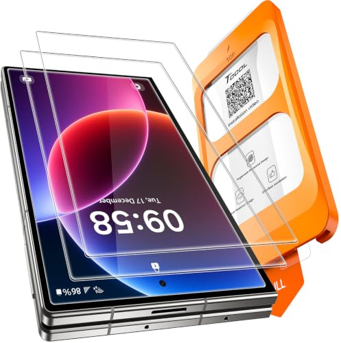 TOCOL Skärmskydd för Samsung Galaxy Z Fold 8 Wide, Enkel Installation | Utan Bubblor, Härdat Glas 9H+, Militärskydd mot 8 fots Fall, Reptålig, Kompatibel med Skal, HD, 2 Stycken