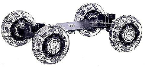 Zeadio Tabletop Portable Dolly Mini Rail Car Slider Skater Wheel Track Stabilizer for DSLR Camera Video DC - Black