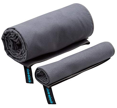 2-Pack Microfiber Towel - XXL Travel Quick Dry and Extra Soft Microfiber Towels, Lightweight and Compact for Gym, Swim Practice, Travel, Backpacking, Camping, RV, Beach, Camping (Charcoal Gray)