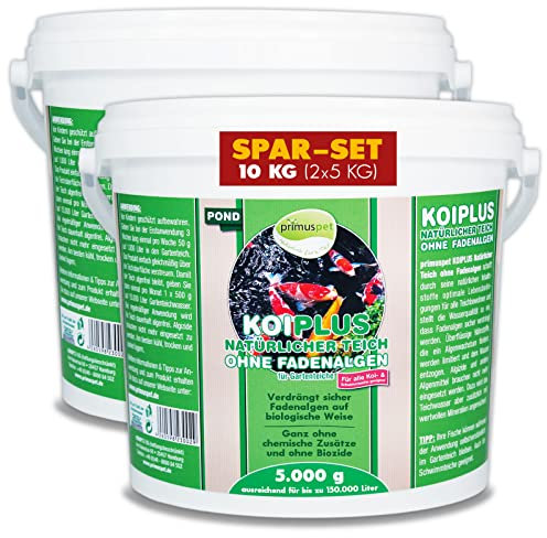 primuspet NEUHEIT KOIPLUS Natürlicher Teich ohne Fadenalgen (Verdrängt Fadenalgen ohne chemische Zusätze im Gartenteich), Inhalt:10 kg