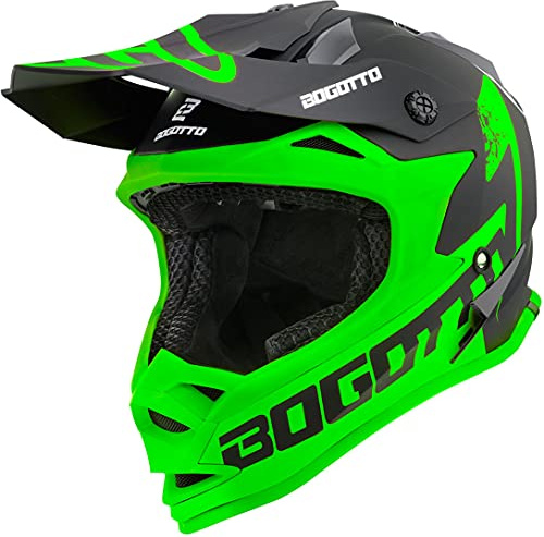 Bogotto V321 Soulcatcher Motocross Helm, grün/schwarz, XL