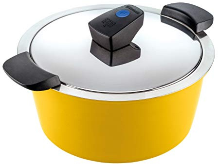 KUHN RIKON HOTPAN Comfort Serving Casserole 3 Litres/22 cm Stainless Steel Induction Yellow