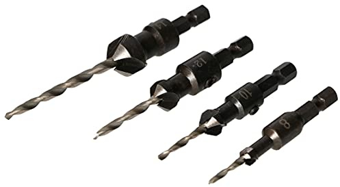 KOTARBAU® HSS Senker Kombi-Bohrer Satz 4 Stk. 8-14 mm für Holz mit Einstellbarer Bohrtiefe