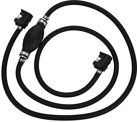 EBTOOLS Außenbordmotor-Kraftstoffleitung für Boote, 7 Fuß, Schwarz, Gummi- und Aluminium-Material, 1 Stück, Hardwarekomponenten