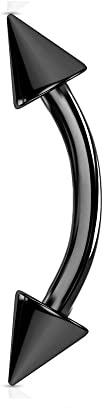 JEWEL BARREL Böjda barbeller, ögonbrynspiercing, stänger, kirurgiskt stål, 16 g, 6 mm, 8 mm, 10 mm, 12 mm, rak, daith-örhänge, bananstång med koner, spikar, Rostfritt stål