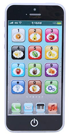 VBESTLIFE Baby-Lerntelefon, Baby-Englisch-Lernmaschine, Musiklicht, Touchscreen, Handy, Spielzeug, Frühkindliche Entwicklung(Schwarz)