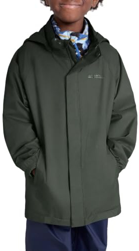 Mountain Warehouse Pakka Kids Waterproof Rain Jacket | Lightweight Coat with Reflective Details, Easy to Pack Packaway Hood & Stuff Bag, Ideal for Boys, Girls, School, Wet Weather