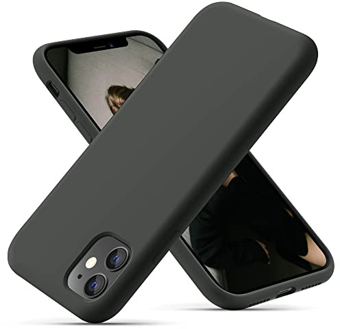 OitiYaa Silikonhülle Entwickelt für iPhone 11 Hülle, Ultradünne Stoßfeste Schutzhülle aus Flüssigsilikon mit weichem, kratzfestem Mikrofaserfutter, 6,1 Zoll, Weltraumgrau