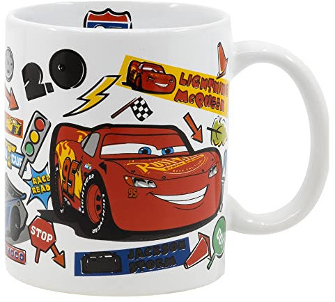 Disney – Autocollants Cars 325 ml, tasse de cuisine et maison, tasse à boire Mickey Adventure Travel, la boisson ou le café pour le chocolat