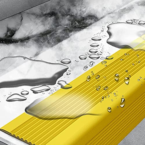 Tira de transición de piso Borde de borde de piso, esquina de borde de escalera impermeable de 4 cm de ancho, borde de nariz de peldaño antideslizante amarillo for escalera de madera/baldosa, moldura