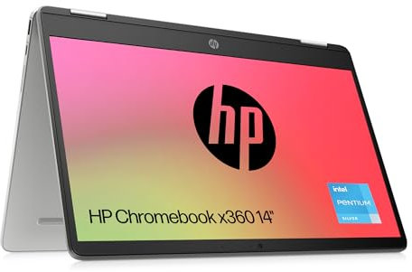 HP Chromebook x360 14| Intel Pentium Silver N5030 Processor | 4 GB RAM | 128 GB eMMC | Intel UHD Graphics 605 | HD Touchscreen | Up to 13hrs battery | Chrome OS | Mineral Silver | 14a-ca0010sa