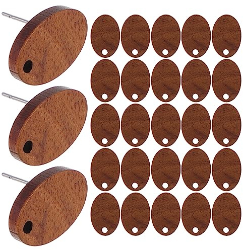 EXCEART 30stücke Holz Ohrstecker Diy-ohrring Machen Mit Kreativem Ohrstecker Zubehör Für Schmuckherstellung Und Basteln