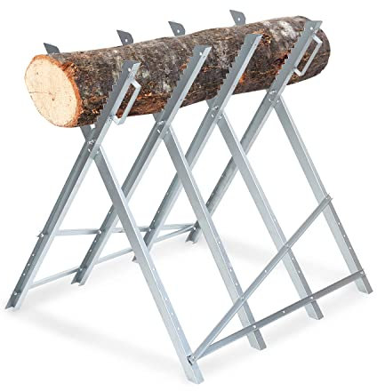 Eulenke - Cavalletto Pieghevole in Acciaio Zincato | Portata di 150 kg | 81x80x80 cm | Colore Argento