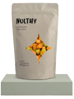 NULTHY 1kg - Mix de Cacahuetes 4 Sabores, Barbacoa Pimentón Queso Wasabi, Snack Surtido Crujiente