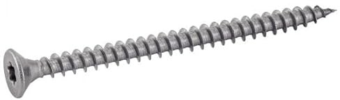 ACTON Viti per legno agglomerato testa svasata sei lobi, filettatura totale, acciaio inox A2, 6 x 100 mm, confezione da 100 viti, punte, bulloni