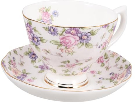 PRETYZOOM Tazzine Per Caffè in Porcellana Piattino Tazze Da Caffè in Bone China Stoviglie Eleganti Per e Latte Design Europeo Moderno