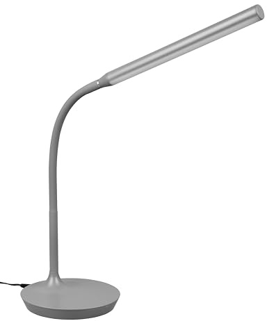Reality Leuchten LED Tischleuchte Toro R57641111, Kunststoff Grau, inkl. 5 Watt LED, Touch Dimmer, Lichtfarbe wechselbar, Flexarm
