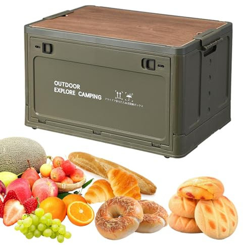 Boîtes de rangement empilables, boîte de rangement pliable, paniers de rangement pliables, boîte de rangement de voyage avec couvercle pour camping, boîte de rangement de voyage, accessoires de