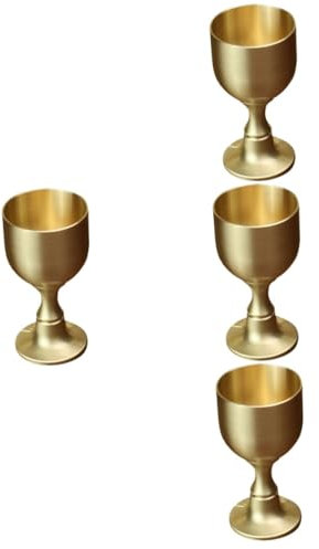 PRETYZOOM Lot De 4 Verres À Vin Rétro En Métal Pour Amateurs De Divinités