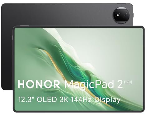 HONOR MagicPad2,12.3-inch AI Tablet, 10050mAh Large Battery,12+256GB Storage, 144Hz OLED 3K Eye Comfort Display, Android 14,Black