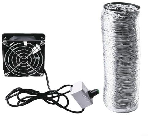 Feegow Abluftventilator für Badezimmer, USB, Abluftventilator – einstellbare Geschwindigkeit – Abluftventilator für Werkstatt, Küche, Bad, (Ventilator plus 6 m Rohr)