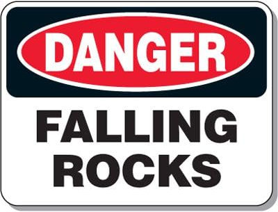 Schilder Für Gefährliche Arbeitszonen Im Bergbau – Gefahr Steinschlag Warnschild Deko Blechschild Vintage-Dekoration Deko Hängeschild Metall Metall Schilder Für Garage Cafe Badezimmer M