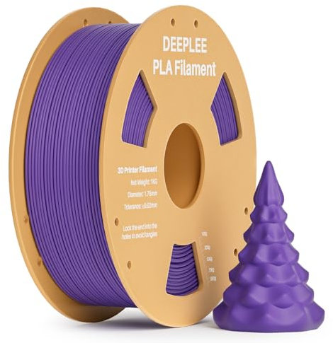 DEEPLEE PLA Filament 1.75mm, 3D Drucker Filament 1kg (2,2lbs), Maßgenauigkeit +/- 0,02 mm, Filament 3D-Druckmaterialien für FDM 3D Drucker, Lila