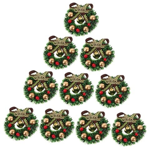 Zerodeko 5 Sets Simulierter Weihnachtskranz Mini-Girlande Nicht Verformbar für Heim-baumschmuck 10 Stück X 5