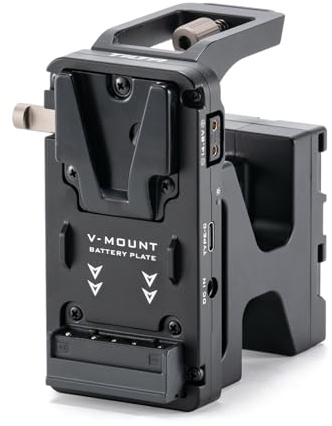 Tilta Pyxis 6K Placa Batería, Placa Batería V-Mount ES-T21-BP-V | Compatible con PYXIS 6K/12K, Para Baterías Gold/V-Mount, Puertos 2 Pines Lemo/P-Tap/USB-C, Negro
