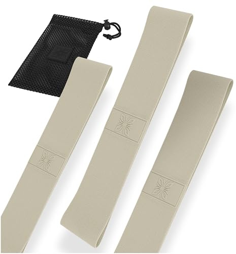 OMNANA® SOFTFLEX™ Loop Band Set – 3 Widerstandsbänder aus Stoff (30cm) – Extra reißfest & rutschfest – Fitnessbänder für Krafttraining, Muskelaufbau & Yoga – Mit Tasche