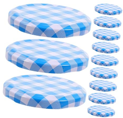 HEMOTON 50pcs 63mm Tinplate Jam Jar Lids Airtight Sealing Caps for Glass Containers Wide Mouth Replacement Covers for Home Canning and Food Storage