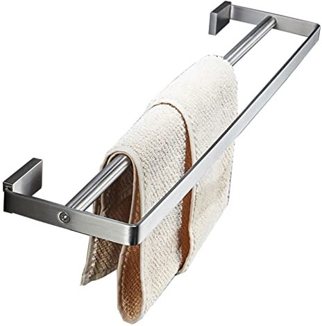 Handtuchhalter aus Aluminiumlegierung, faltbarer Handtuchhalter fürs Badezimmer, an der Wand montierter Handtuchhalter 40–80 cm, Handtuchstange aus Edelstahl mit quadratischer Basis, doppelte Handtuch